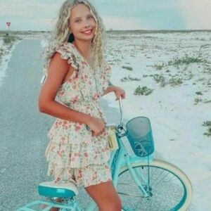 NWT LOVE THE LABEL INES RUFFLE TIERED DRESS M